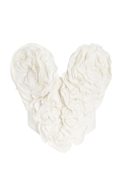 Mara Hoffman Roxana Rosette-appliqued Cotton-blend Top In White