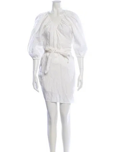 Pre-owned Mara Hoffman Ruffle Embellishment Cover-up In White