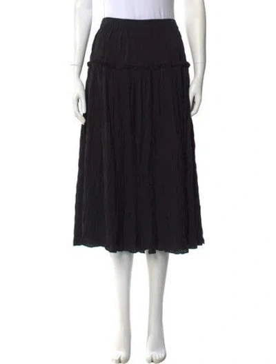 Pre-owned Mara Hoffman Ruffle Embellishment Midi Length Skirt In Black