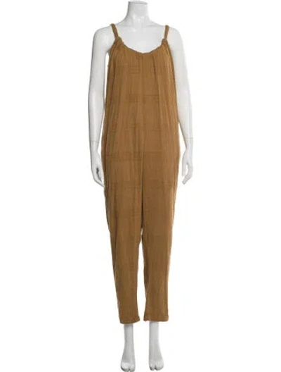 Pre-owned Mara Hoffman Scoop Neck Jumpsuit In Brown