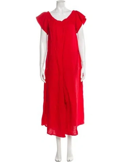 Pre-owned Mara Hoffman Scoop Neck Jumpsuit In Red