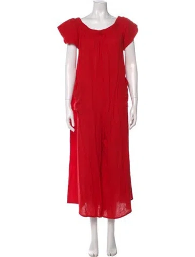 Pre-owned Mara Hoffman Scoop Neck Jumpsuit In Red