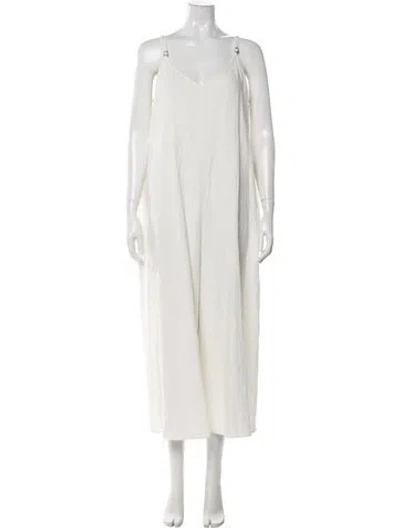 Pre-owned Mara Hoffman Scoop Neck Jumpsuit In White