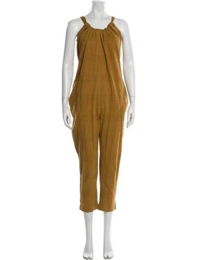 Pre-owned Mara Hoffman Scoop Neck Jumpsuit In Yellow