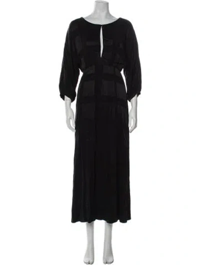 Pre-owned Mara Hoffman Scoop Neck Long Dress In Black