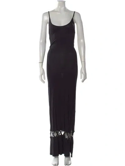 Pre-owned Mara Hoffman Scoop Neck Long Dress In Black