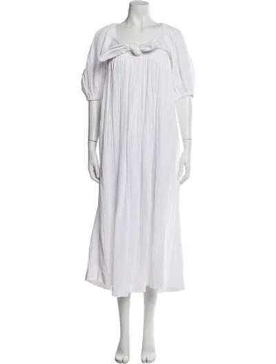 Pre-owned Mara Hoffman Scoop Neck Long Dress In White