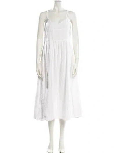Pre-owned Mara Hoffman Scoop Neck Long Dress In White