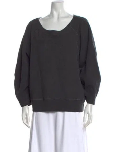 Pre-owned Mara Hoffman Scoop Neck Long Sleeve Sweatshirt In Gray