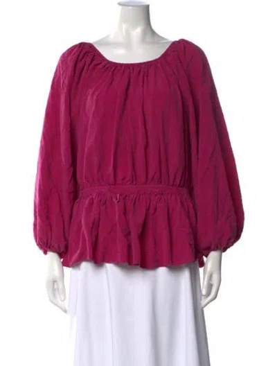 Pre-owned Mara Hoffman Scoop Neck Long Sleeve Top In Pink