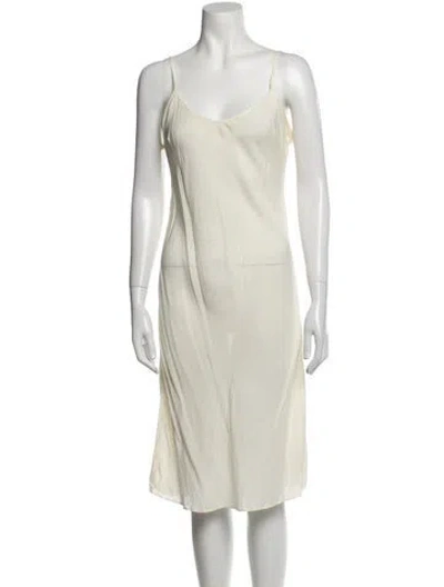 Pre-owned Mara Hoffman Scoop Neck Midi Length Dress In Neutral