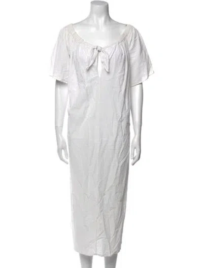 Pre-owned Mara Hoffman Scoop Neck Midi Length Dress In Neutral