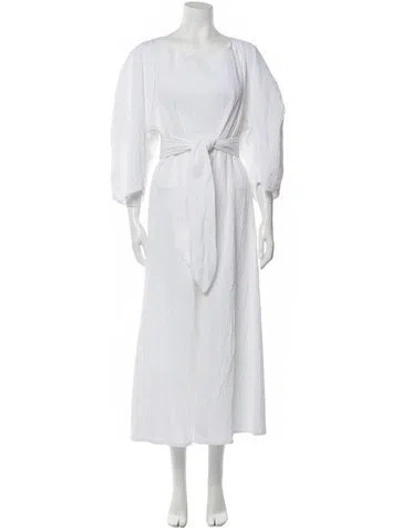 Pre-owned Mara Hoffman Scoop Neck Midi Length Dress In Neutral