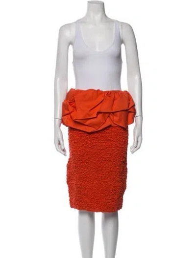 Pre-owned Mara Hoffman Scoop Neck Midi Length Dress In Orange