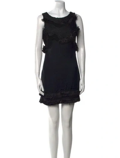 Pre-owned Mara Hoffman Scoop Neck Mini Dress In Black