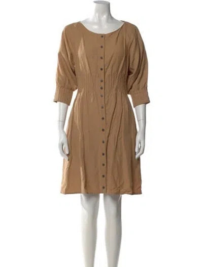 Pre-owned Mara Hoffman Scoop Neck Mini Dress In Brown