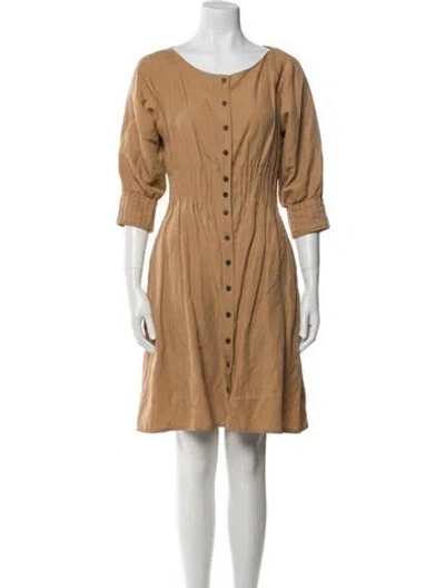 Pre-owned Mara Hoffman Scoop Neck Mini Dress In Neutral