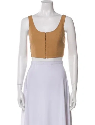 Pre-owned Mara Hoffman Scoop Neck Sleeveless Crop Top In Green