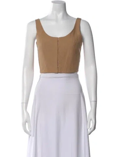Pre-owned Mara Hoffman Scoop Neck Sleeveless Crop Top In Neutral