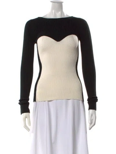 Pre-owned Mara Hoffman Scoop Neck Sweater In Black/neutrals