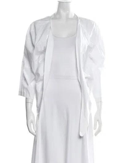 Pre-owned Mara Hoffman Scoop Neck Three-quarter Sleeve Top In White