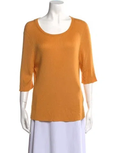 Pre-owned Mara Hoffman Scoop Neck Three-quarter Sleeve T-shirt In Yellow