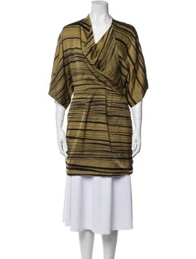 Pre-owned Mara Hoffman Silk Knee-length Dress In Gold