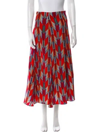 Pre-owned Mara Hoffman Silk Knee-length Skirt In Red