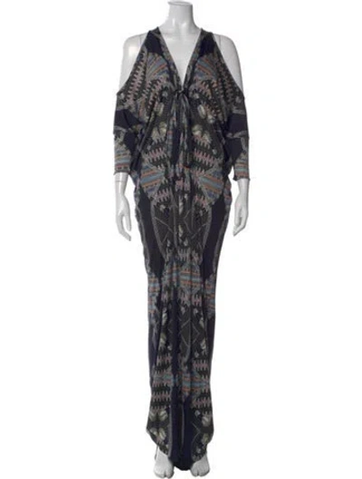 Pre-owned Mara Hoffman Silk Long Dress In Black