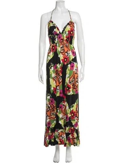 Pre-owned Mara Hoffman Silk Long Dress In Black
