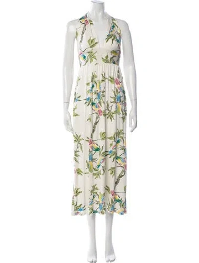 Pre-owned Mara Hoffman Silk Long Dress In Neutrals/white