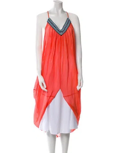 Pre-owned Mara Hoffman Silk Long Dress In Orange