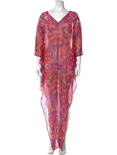 Pre-owned Mara Hoffman Silk Long Dress In Pink