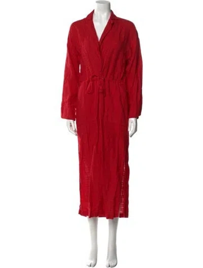 Pre-owned Mara Hoffman Silk Long Dress In Red