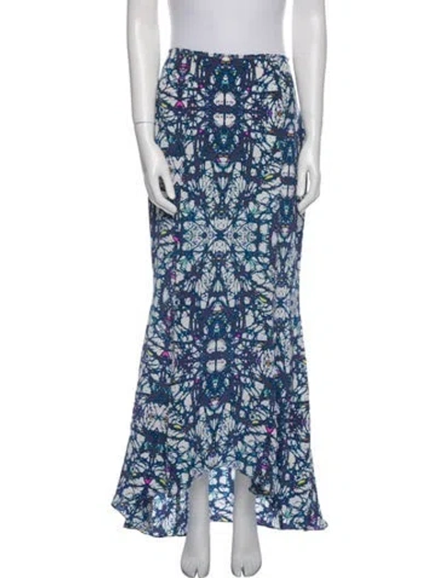 Pre-owned Mara Hoffman Silk Long Skirt In Blue