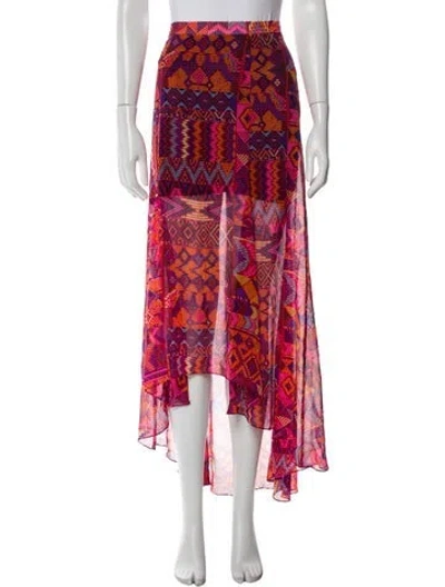 Pre-owned Mara Hoffman Silk Long Skirt In Pink