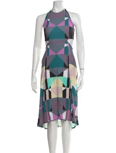 Pre-owned Mara Hoffman Silk Midi Length Dress In Blue