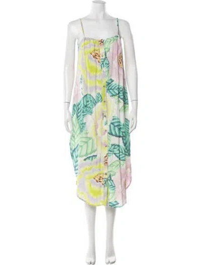 Pre-owned Mara Hoffman Silk Midi Length Dress In White