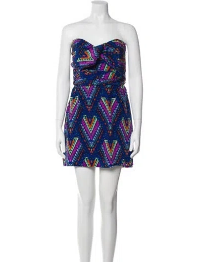 Pre-owned Mara Hoffman Silk Mini Dress In Blue