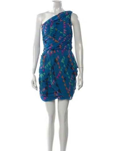 Pre-owned Mara Hoffman Silk Mini Dress In Blue