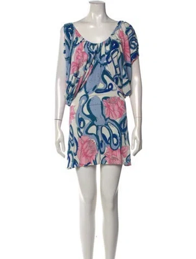 Pre-owned Mara Hoffman Silk Mini Dress In Blue