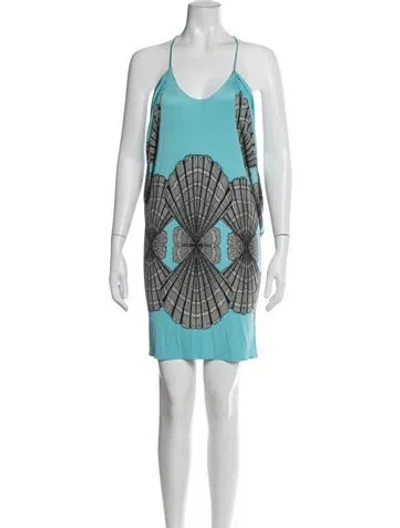 Pre-owned Mara Hoffman Silk Mini Dress In Blue