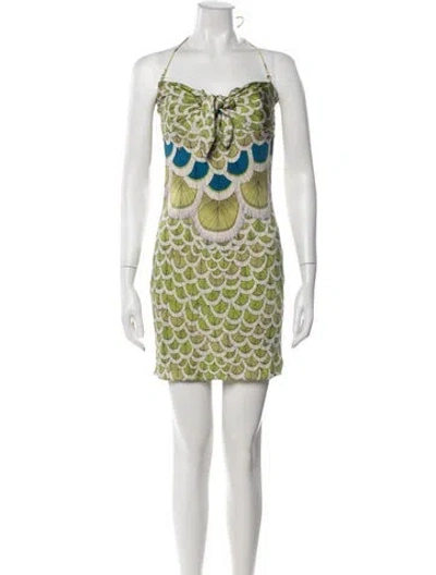 Pre-owned Mara Hoffman Silk Mini Dress In Blue