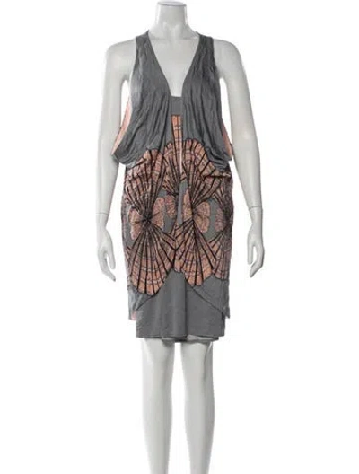 Pre-owned Mara Hoffman Silk Mini Dress In Gray