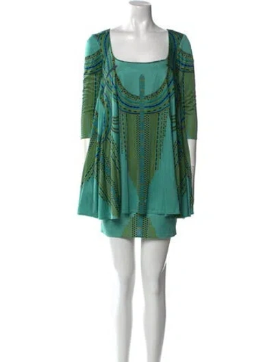 Pre-owned Mara Hoffman Silk Mini Dress In Green
