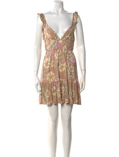 Pre-owned Mara Hoffman Silk Mini Dress In Neutrals