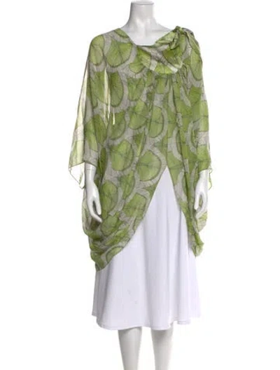 Pre-owned Mara Hoffman Silk Patterned Top In Green