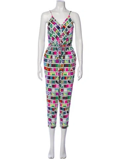 Pre-owned Mara Hoffman Silk Printed Jumpsuit In Pink