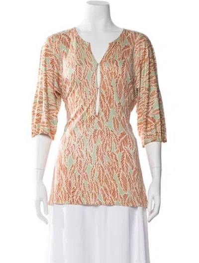 Pre-owned Mara Hoffman Silk Printed Top In Multi