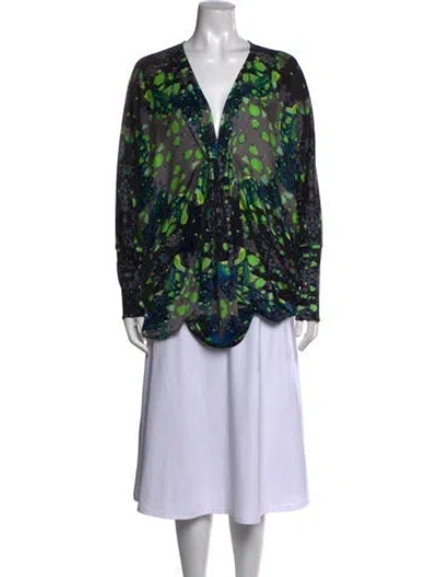 Pre-owned Mara Hoffman Silk Printed Top In Multicolor